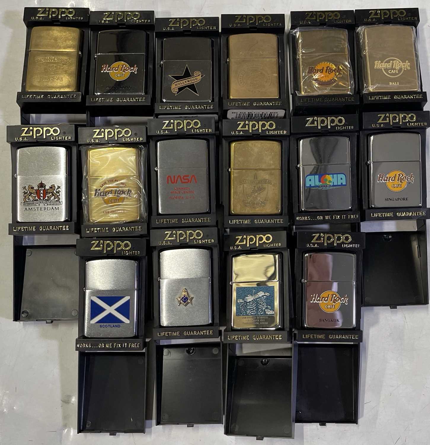 Lot 20 - COLLECTION OF ZIPPO LIGHTERS - HARD ROCK CAFE.