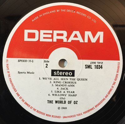 Lot 1027 - THE WORLD OF OZ - STEREO S/T LP (UK PSYCH-POP - SML 1034)