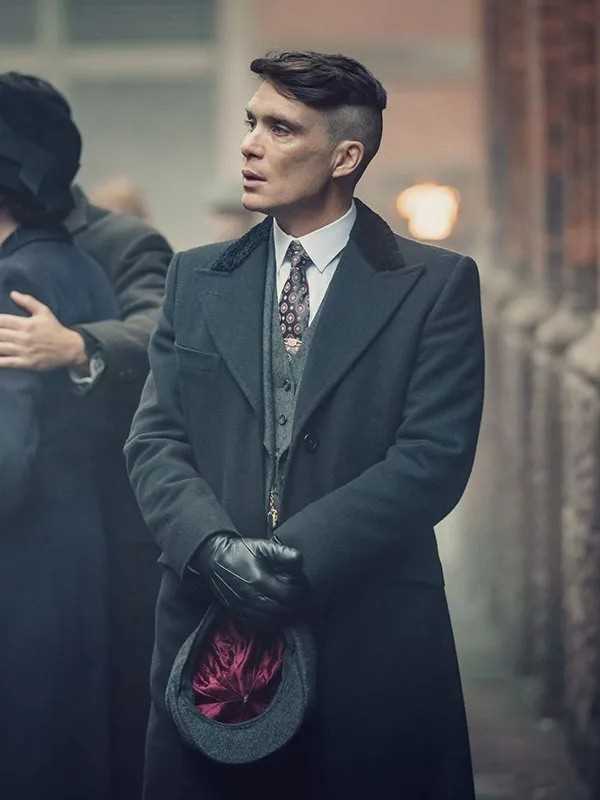 Lot 47 - PEAKY BLINDERS - CILLIAN MURPHY AS TOMMY SHELBY - STUNT DOUBLE FUR COAT WITH FAKE CIGARETTE.