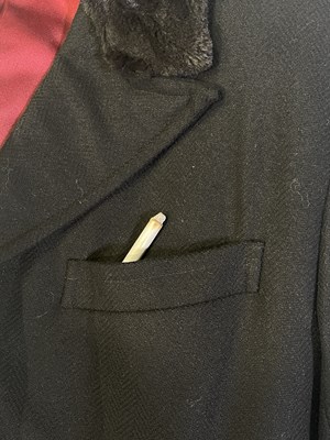 Lot 47 - PEAKY BLINDERS - CILLIAN MURPHY AS TOMMY SHELBY - STUNT DOUBLE FUR COAT WITH FAKE CIGARETTE.