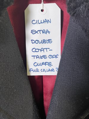 Lot 47 - PEAKY BLINDERS - CILLIAN MURPHY AS TOMMY SHELBY - STUNT DOUBLE FUR COAT WITH FAKE CIGARETTE.
