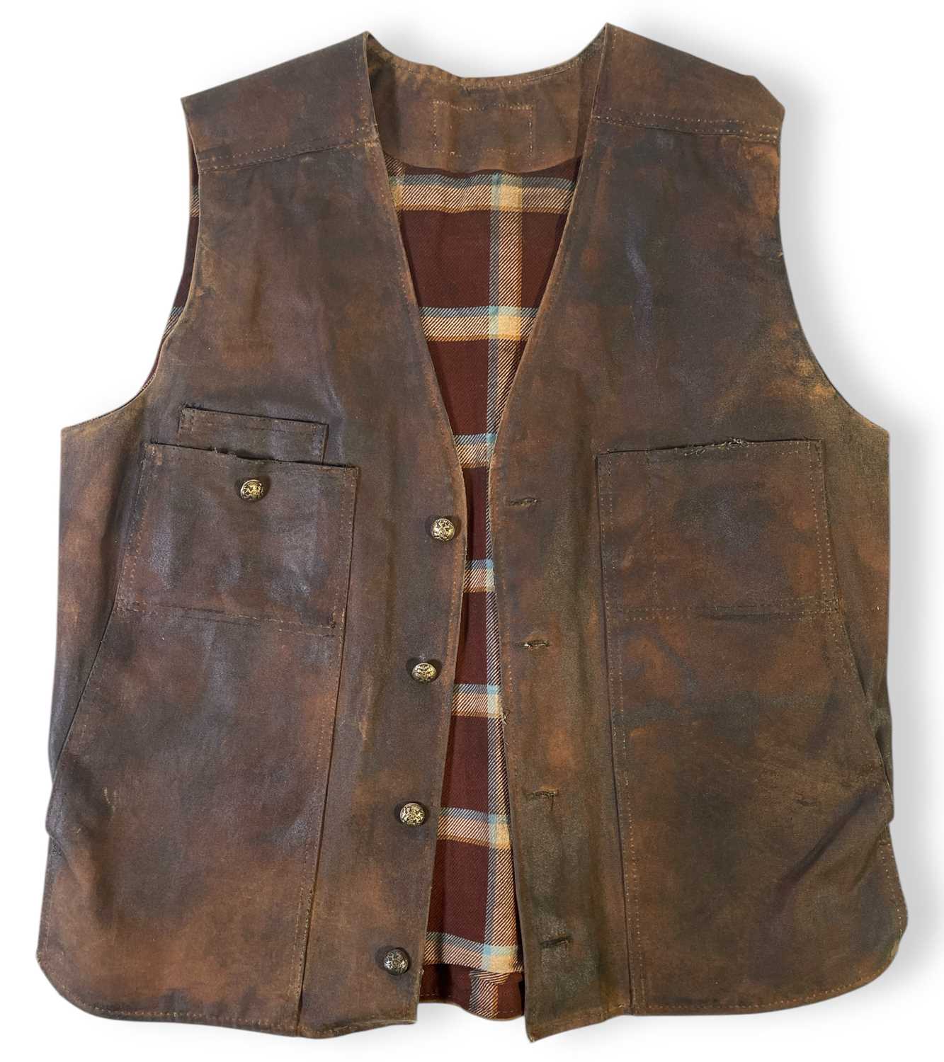 Lot 8 - PEAKY BLINDERS - PRODUCTION ISSUED LEATHER WAISTCOAT.