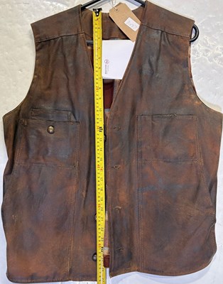 Lot 8 - PEAKY BLINDERS - PRODUCTION ISSUED LEATHER WAISTCOAT.