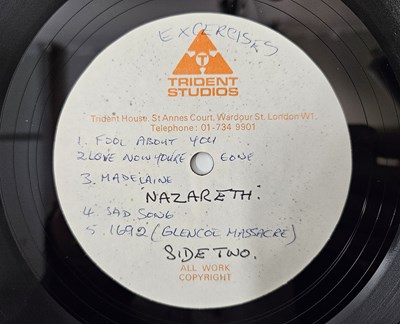 Lot 111 - NAZARETH - EXERCISES LP (TRIDENT ACETATE W/ INFO SHEET FROM LABEL)