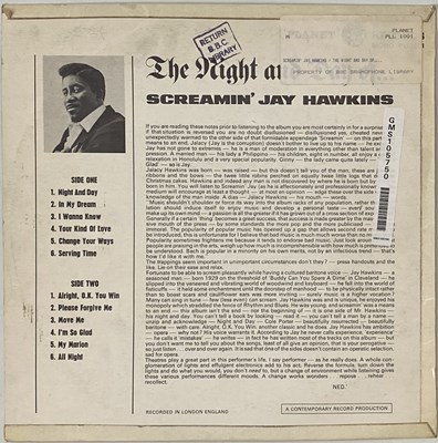Lot 158 - SCREAMIN' JAY HAWKINS - THE NIGHT AND DAY OF LP (UK ORIGINAL - PLANET - PLL 1001)