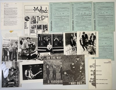 Lot 336 - THE YARDBIRDS - ORIGINAL PROMOTIONAL MEMORABILIA / CONTRACTS ETC.