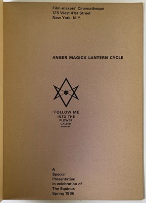 Lot 376 - FILM MEMORABILIA - ORGINAL BOOKLET FOR KENNETH ANGER - MAGICK LANTERN CYCLE AND WITH SIGNED LETTER.