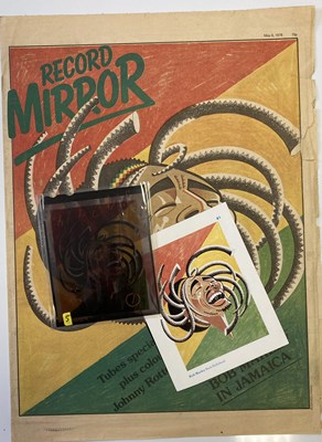 Lot 74 - BOB MARLEY RECORD MIRROR COVER ORIGINAL ARTWORK - BUSH HOLLYHEAD.