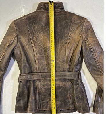 Lot 15 - PEAKY BLINDERS- CHARLENE MCKENNA AS CAPTAIN SWING - SCREEN WORN LEATHER JACKET.