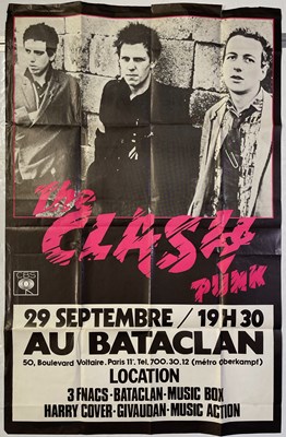 Lot 469 - THE CLASH - ORIGINAL 1977 FRENCH BATACLAN CONCERT POSTER.