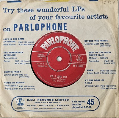 Lot 475 - THE BEATLES - LOVE ME DO/ PS I LOVE YOU 7" (ORIGINAL UK COPY - PARLOPHONE 45-R 4949)
