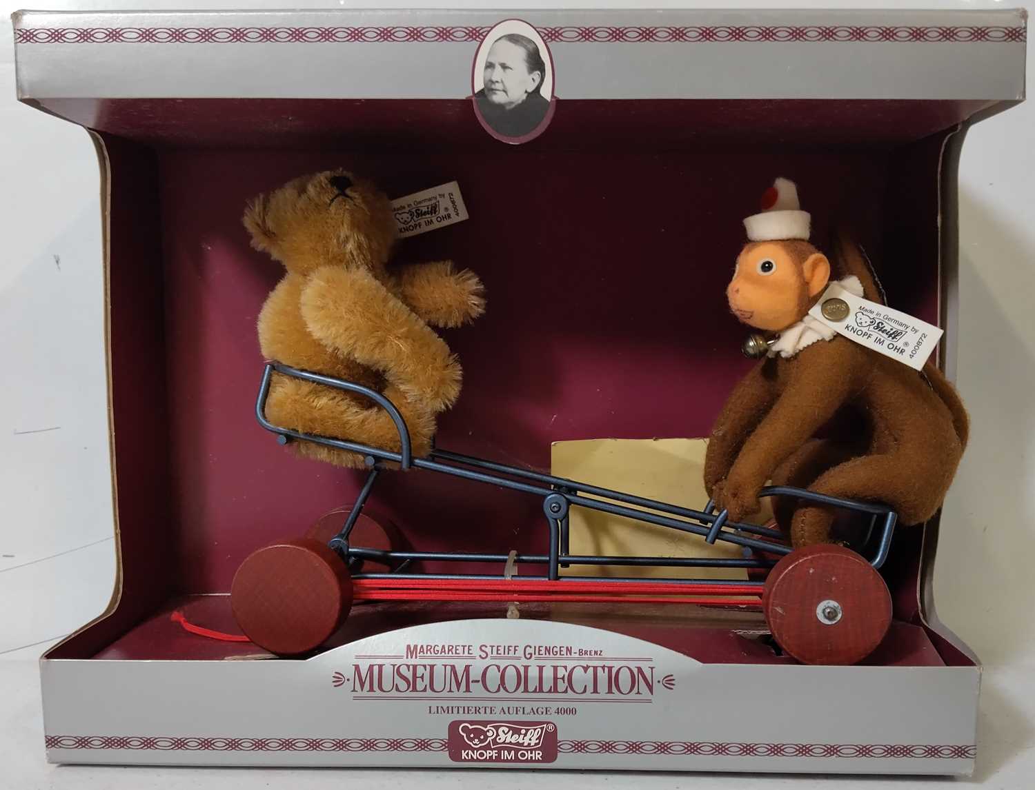 Lot 229 - Steiff WIWAG mit Affe 1924 Seesaw Vehicle with Monkey 1924