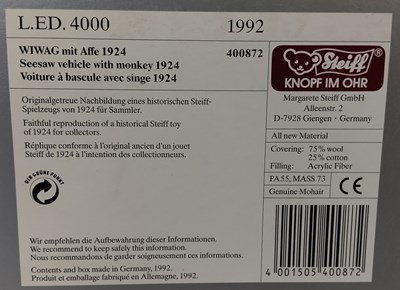 Lot 229 - Steiff WIWAG mit Affe 1924 Seesaw Vehicle with Monkey 1924