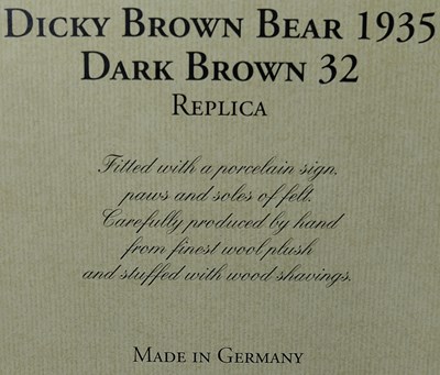 Lot 248 - Steiff Dicky Braunbar 1935 Dunklebraun 32 Dicky Brown Bear 1935 Dark Brown 32