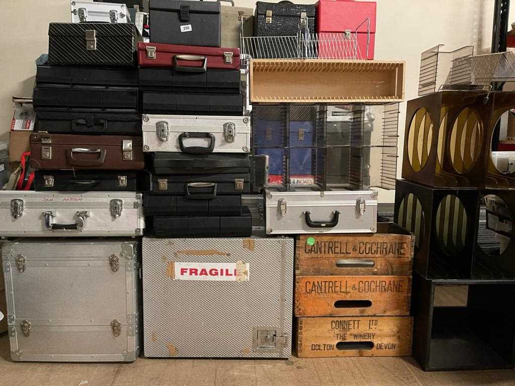Lot 56 - ASSORTED VINYL CASES AND STORAGE.