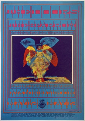Lot 419 - WEST COAST PSYCHEDELIA - VICTOR MOSCOSO - 'ANNABELLE'S BUTTERFLY DANCE' - THE DOORS -POSTER.