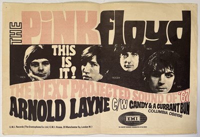 Lot 447 - PINK FLOYD - AN ORIGINAL PROMO POSTER FOR 'ARNOLD LAYNE'.