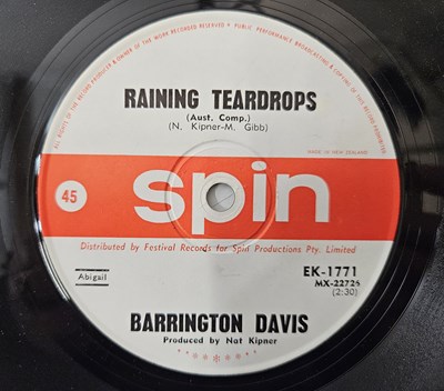 Lot 57 - BARRINGTON DAVIS - RAINING TEARDROPS 7" (ORIGINAL NZ PRESSING - SPIN EK-1771)