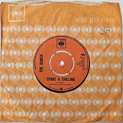 Lot 64 - THE BUNCH - SPARE A SHILLING C/W LOOKING GLASS ALICE 7" (ORIGINAL UK STOCK COPY - CBS 3060)