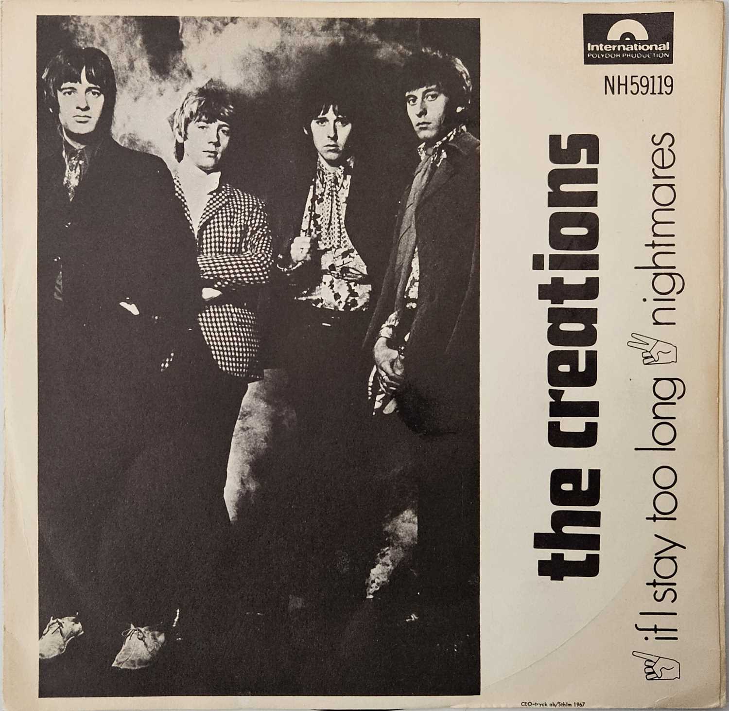 Lot 93 - THE CREATIONS (SIC. THE CREATION) - IF I STAY TOO LONG C/W NIGHTMARES 7" (ORIGINAL SWEDISH PICTURE SLEEVE COPY - POLYDOR NH59119)