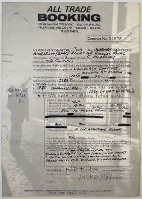 Lot 149 - THE SMITHS - MORRISSEY - A SIGNED 1984 BOOKING CONTRACT.