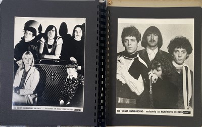 Lot 364 - THE VELVET UNDERGROUND - BILL'S SCRAPBOOK - ORIGINAL PROMO MATERIALS AND MORE.