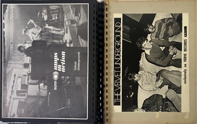 Lot 364 - THE VELVET UNDERGROUND - BILL'S SCRAPBOOK - ORIGINAL PROMO MATERIALS AND MORE.