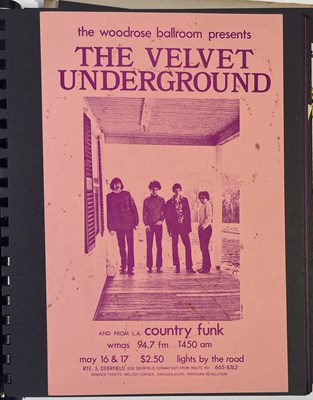 Lot 364 - THE VELVET UNDERGROUND - BILL'S SCRAPBOOK - ORIGINAL PROMO MATERIALS AND MORE.