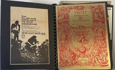 Lot 364 - THE VELVET UNDERGROUND - BILL'S SCRAPBOOK - ORIGINAL PROMO MATERIALS AND MORE.