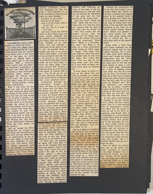 Lot 364 - THE VELVET UNDERGROUND - BILL'S SCRAPBOOK - ORIGINAL PROMO MATERIALS AND MORE.