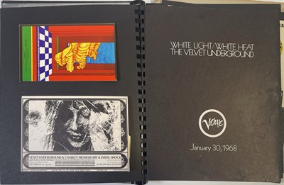 Lot 364 - THE VELVET UNDERGROUND - BILL'S SCRAPBOOK - ORIGINAL PROMO MATERIALS AND MORE.