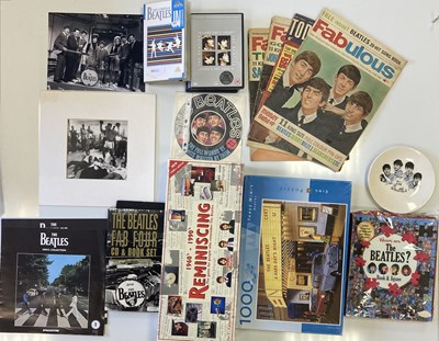 Lot 401 - PETE BEST SIGNED DRUM STICK AND BEATLES BOOKS AND MEMORABILIA.