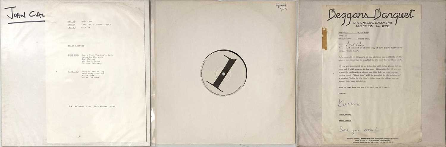 Lot 156 - JOHN CALE/ PETER GABRIEL - BEGGARS BANQUET/ CHARISMA LP/ 12" TEST PRESSING/ PROMOS PACK