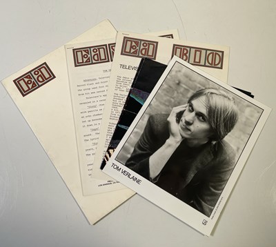 Lot 360 - TELEVISION - ORIGINAL PRESS KIT INC MARQUEE MOON POSTER.