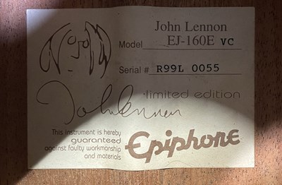 Lot 45 - THE BEATLES - JOHN LENNON EPIPHONE ELECTRO-ACOUSTIC GUITAR.