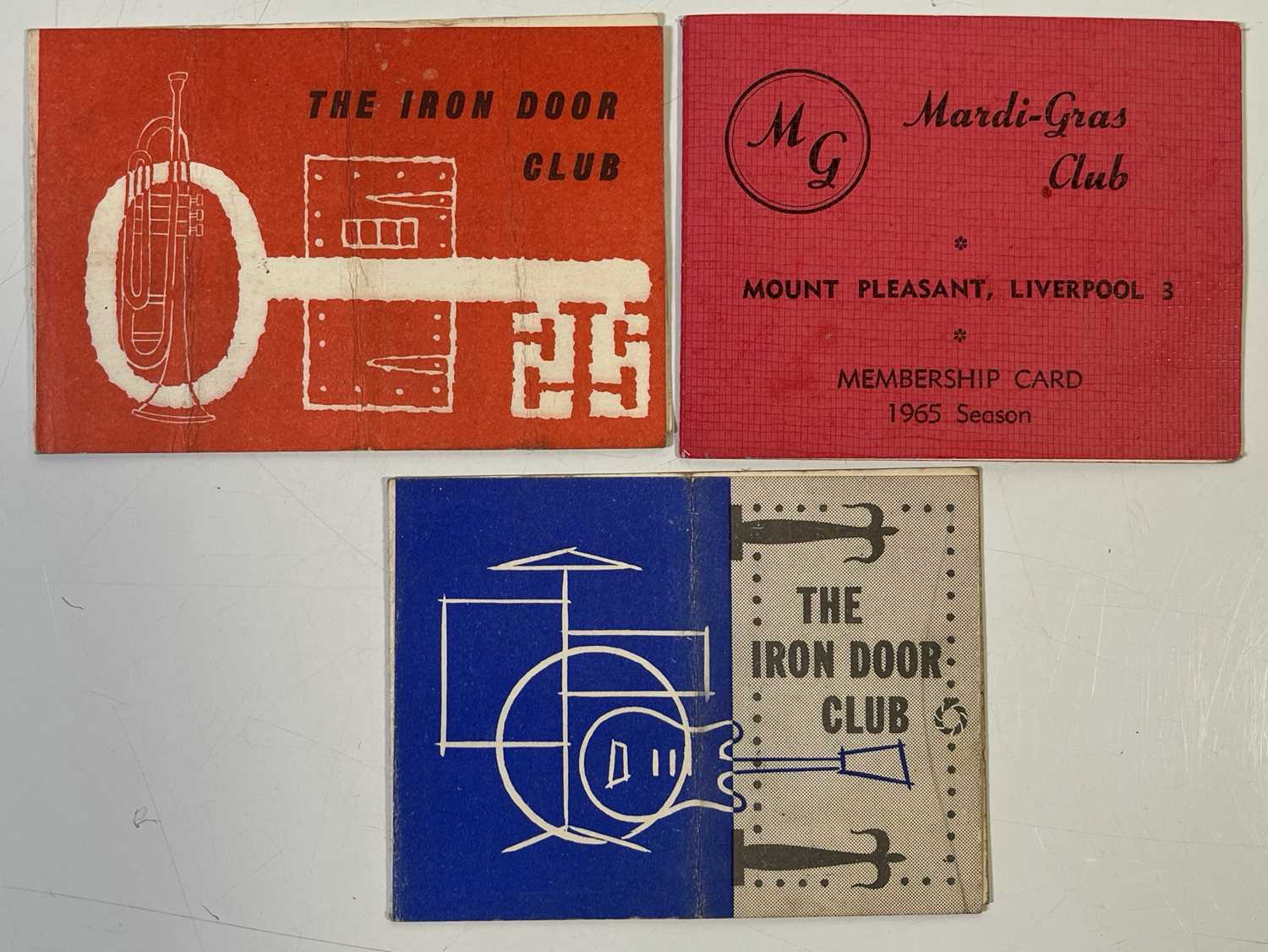 Lot 339 - THE BEATLES INTEREST - ORIGINAL LIVERPOOL CLUB MEMBERSHIP CARDS.