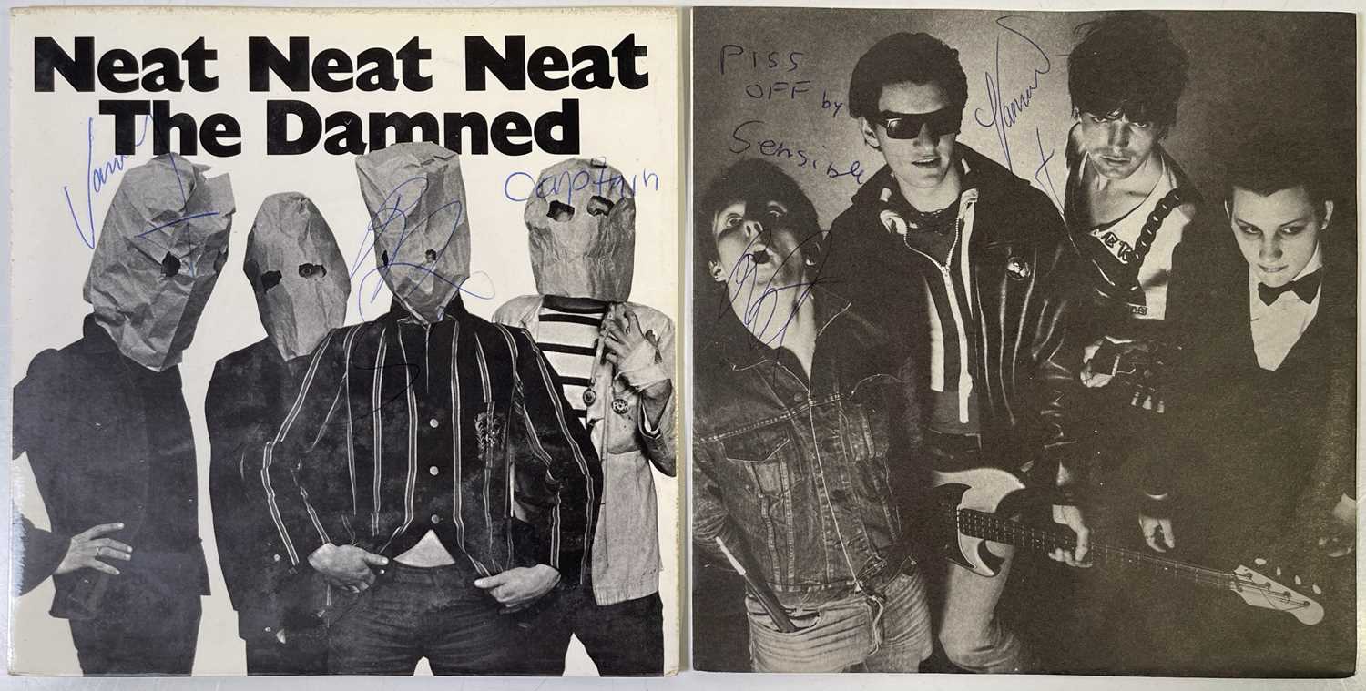 Lot 432 - THE DAMNED - SIGNED SINGLES INC NEW ROSE/NEAT NEAT NEAT.