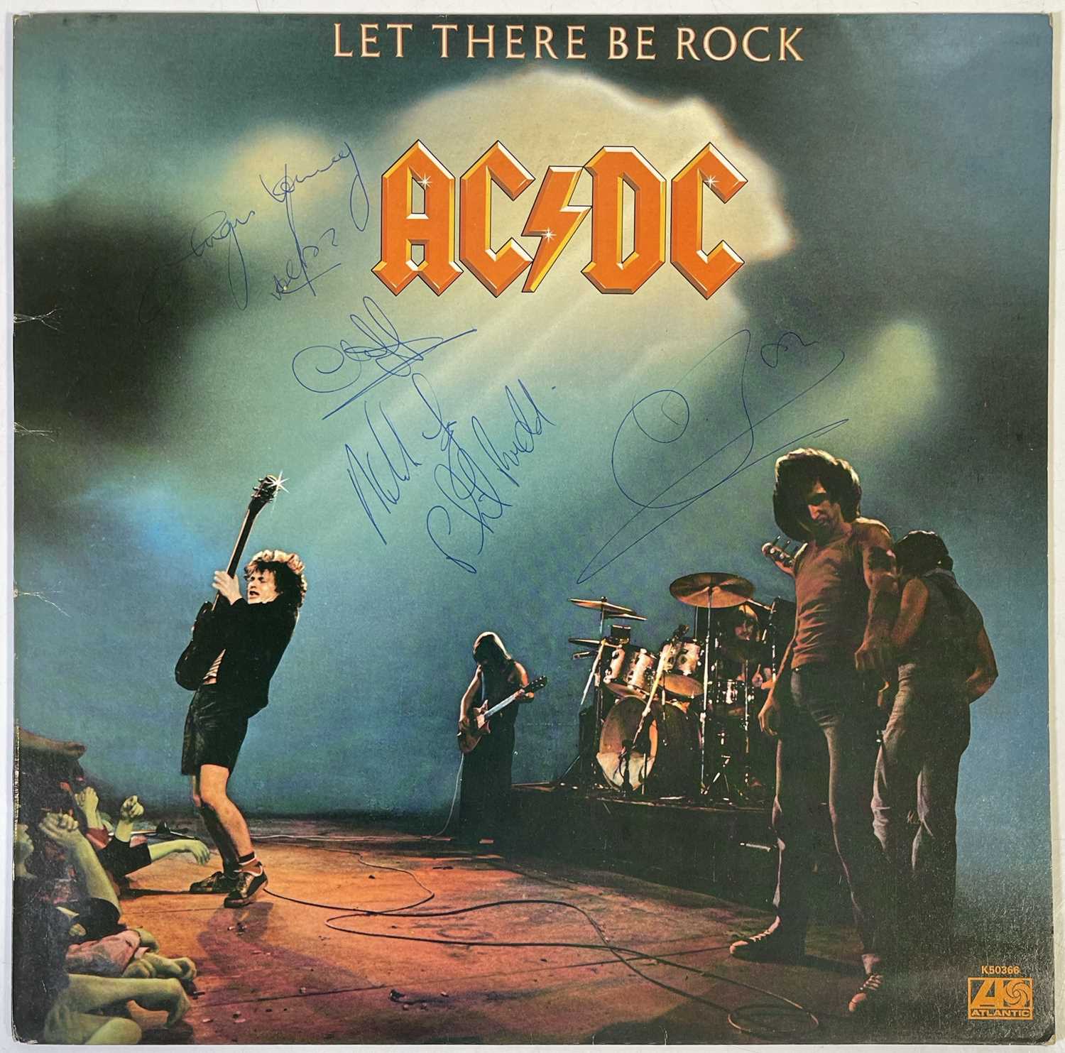 Lot 438 - AC/DC - FULLY SIGNED SLEEVE FOR 'LET THERE