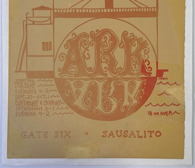Lot 120 - WEST COAST POP ART EXPERIMENTAL BAND - ORIGINAL 1966 SAUSALITO ARK POSTER.