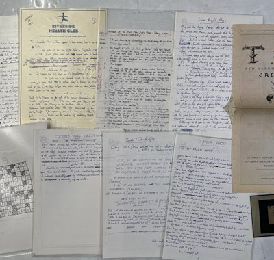 Lot 47 - JETHRO TULL - HANDWRITTEN PROGRAMME NOTES INC IAN ANDERSON.