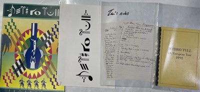 Lot 50 - JETHRO TULL - HANDWRITTEN NOTES BY BANDMEMBERS FOR USE IN PROGRAMMES.