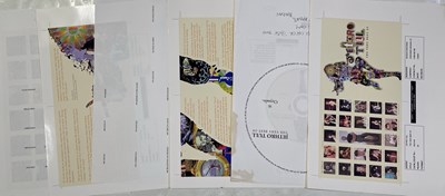 Lot 51 - JETHRO TULL - IAN ANDERSON SIGNED LETTER AND ARTWORK / MERCHANDISE PROOFS.