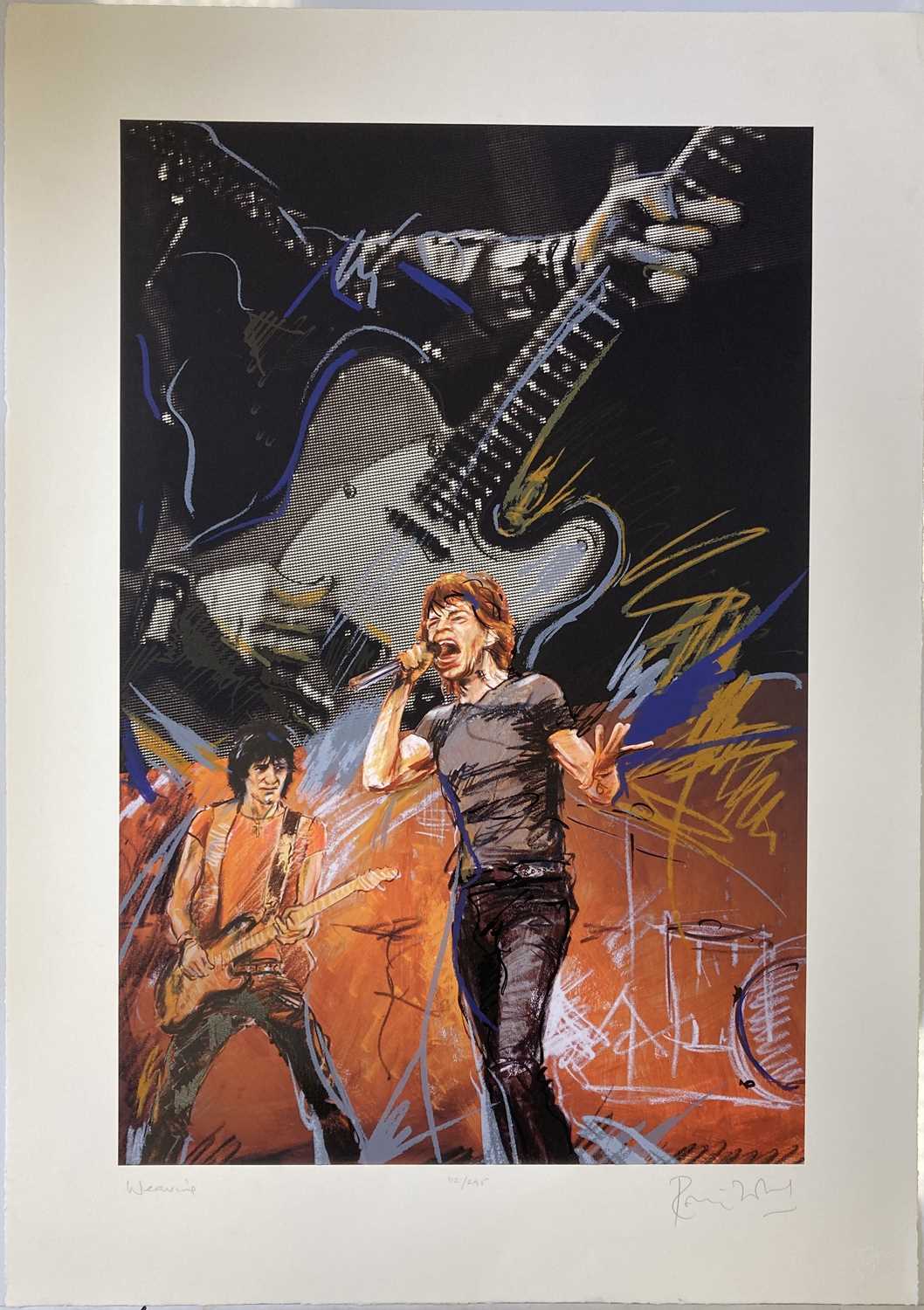 Lot 491 - RONNIE WOOD SIGNED PRINT - WEAVING.