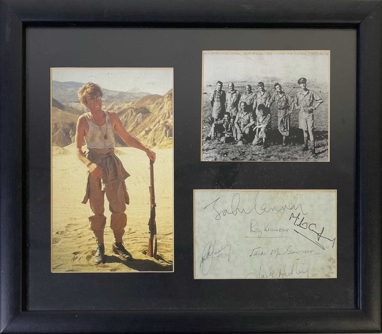 Lot 485 - THE BEATLES - JOHN LENNON - SIGNED PAGE WITH 'HOW I WON THE WAR' CAST MEMBERS.