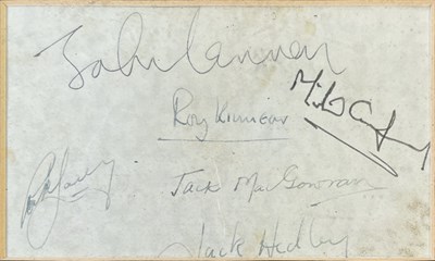 Lot 485 - THE BEATLES - JOHN LENNON - SIGNED PAGE WITH 'HOW I WON THE WAR' CAST MEMBERS.