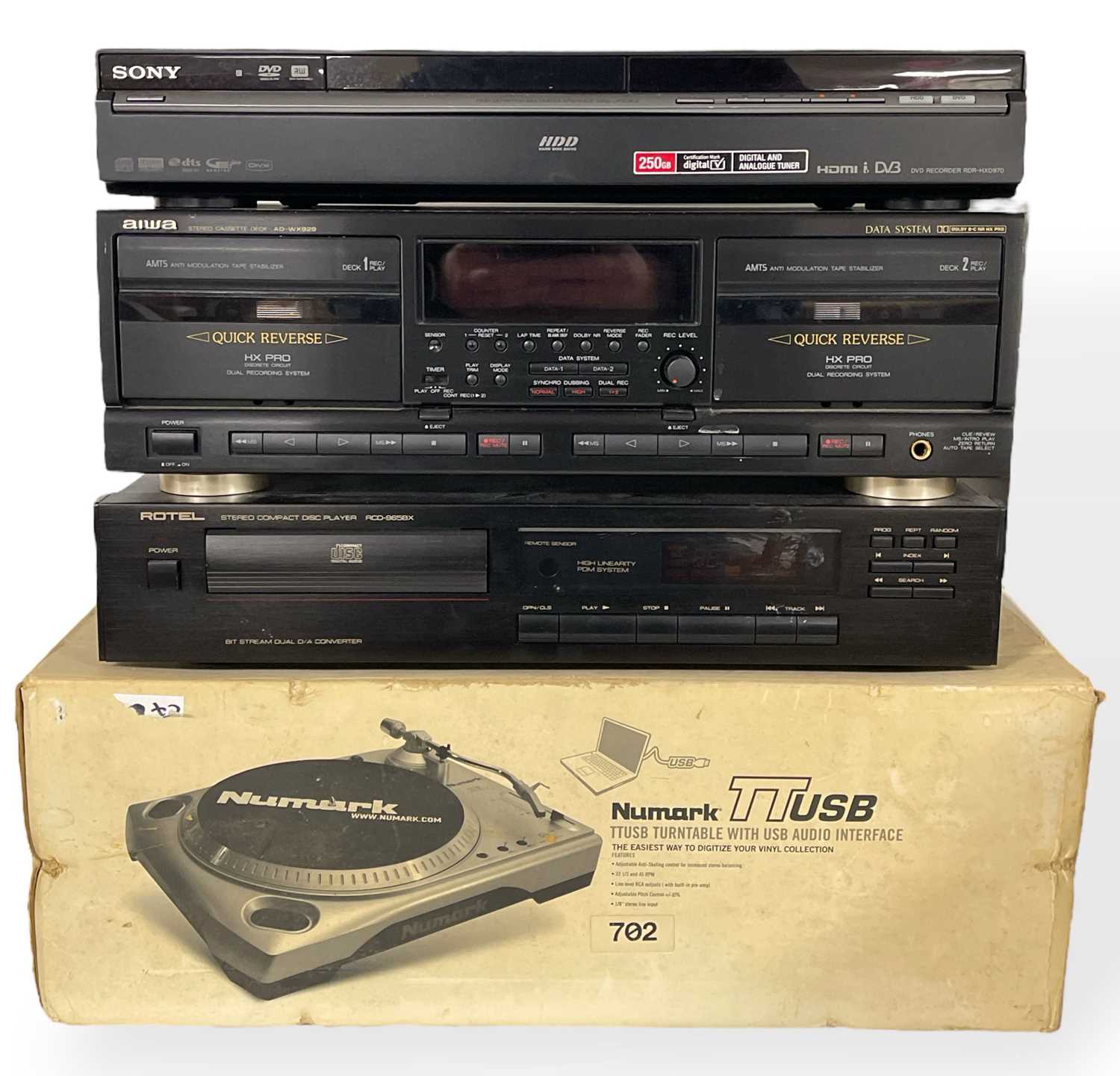 Lot 5 - HIFI EQUIPMENT (ROTEL, AIWA, NUMARK).