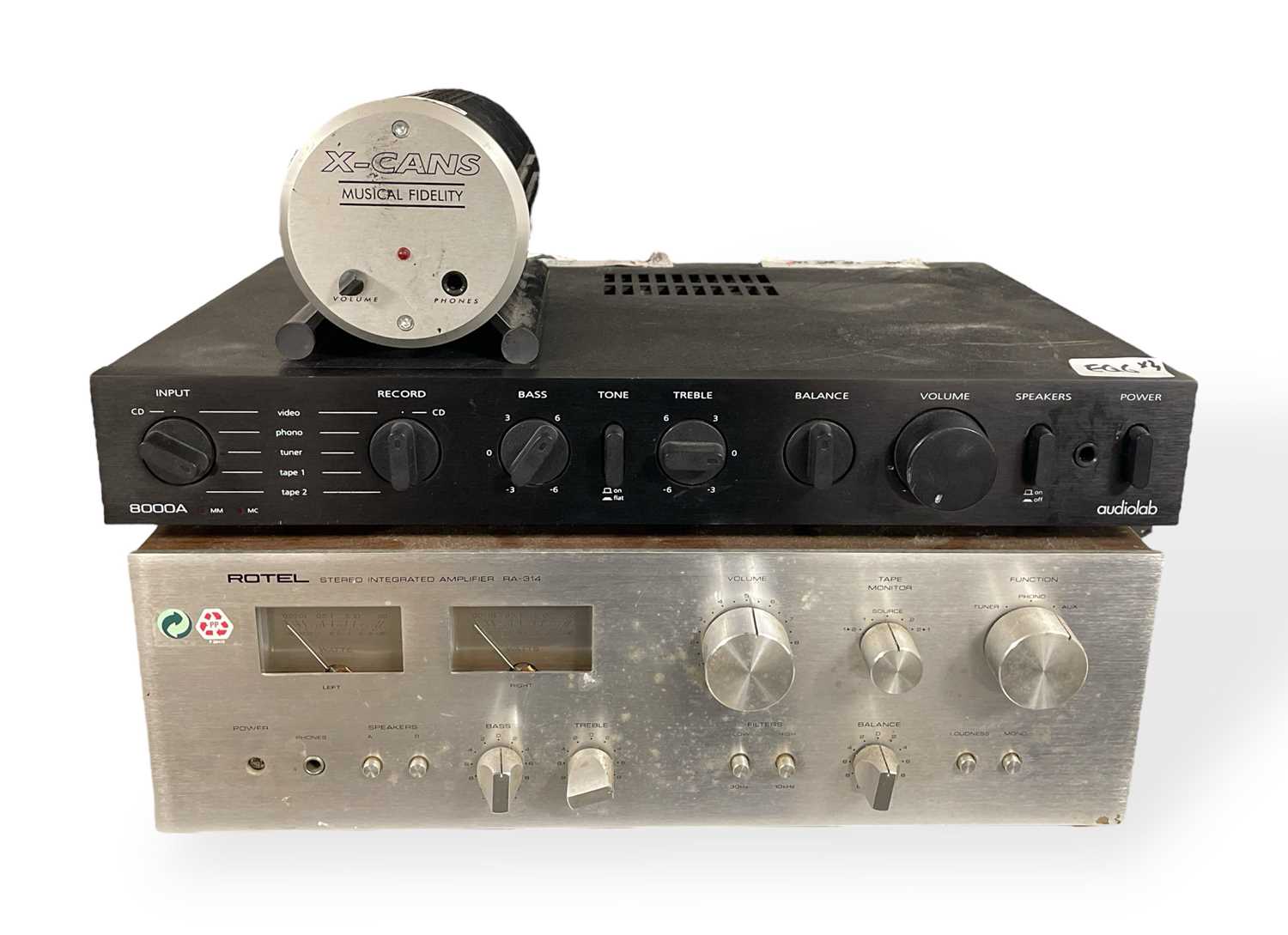 Lot 6 - MUSICAL FIDELITY X-CANS, ROTEL RA-314 & AUDIOLAB 8000A AMPLIFIERS.
