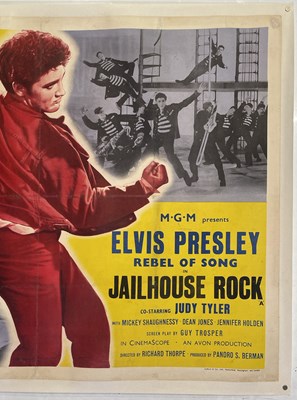 Lot 470 - ELVIS PRESLEY - ORIGINAL JAILHOUSE ROCK (1957) UK QUAD POSTER.
