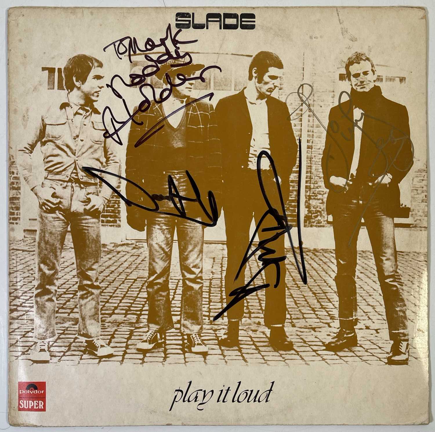 Lot 448 - SLADE - PLAY IT LOUD FULLY SIGNED LP.