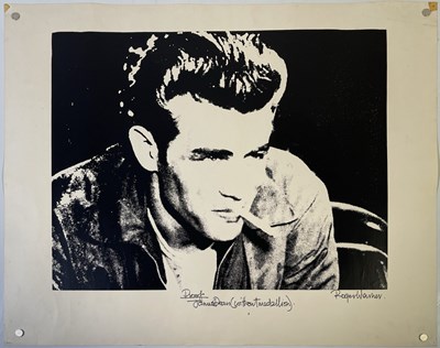 Lot 62 - 1960S MEMORABILIA INC RONNIE LANE SIGNATURE / JAMES DEAN SCREEPRINT.